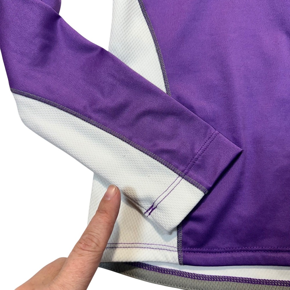 Fila Sport Womens Quarter Zip Pullover Activewear Top Purple White Small Snags - Picture 3 of 10